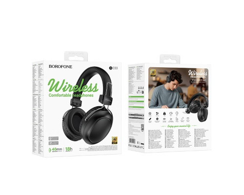 Бездротові навушники BOROFONE BO33 Melody BT headphones Black (6941991120084)