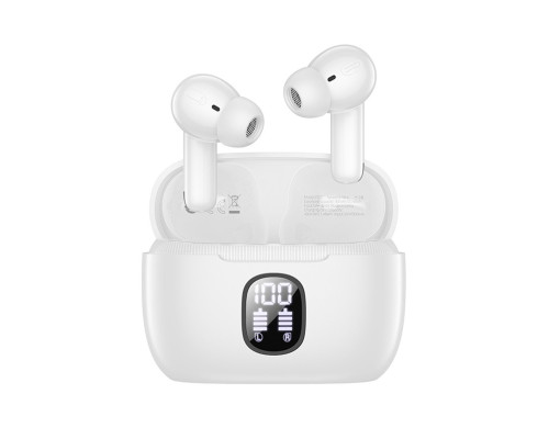 Бездротові навушники BOROFONE FQ7 Treasure wireless ANC+ENC noise reduction BT headset White (6941991120077)