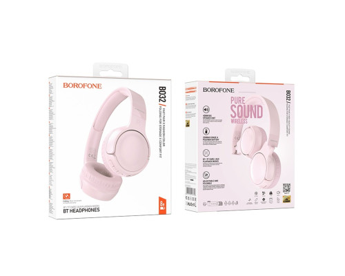 Бездротові навушники BOROFONE BO32 Show BT headphones Pink (6941991118753)