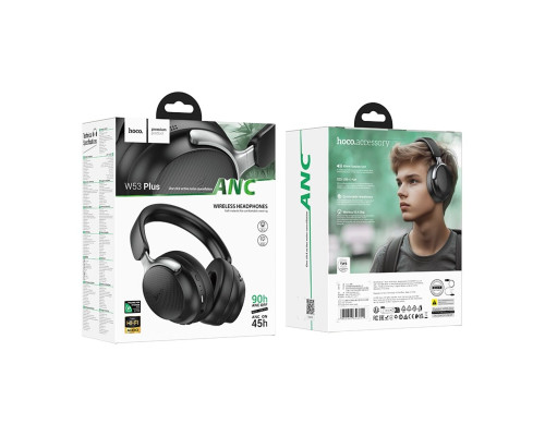 Бездротові навушники HOCO W53 Plus Tone ANC BT headphones Classic Black (6942007646604)