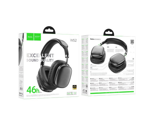Бездротові навушники HOCO W52 Wonderful BT headphones Black (6942007646543)