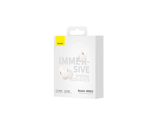 Навушники Baseus Bowie WM03 True Wireless Earphones creamy-white (NGTW330302)