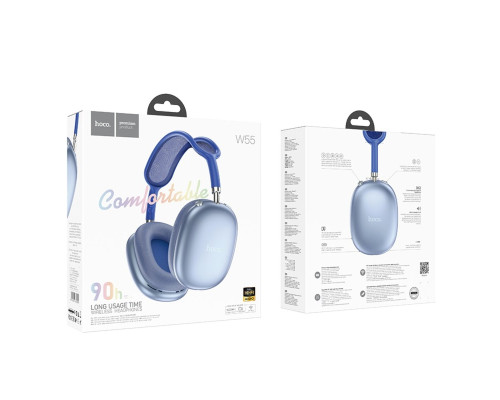 Бездротові навушники HOCO W55 Pleasing BT headphones Sky Blue (6942007632690)