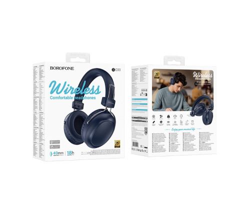 Бездротові навушники BOROFONE BO33 Melody BT headphones Blue (6941991120107)