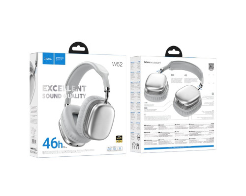 Бездротові навушники HOCO W52 Wonderful BT headphones Silver (6942007646550)