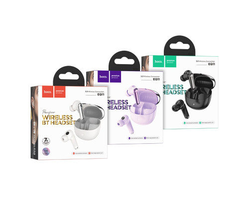 Навушники HOCO EQ11 Pacifico true wireless BT headset Milky white (6942007618724)