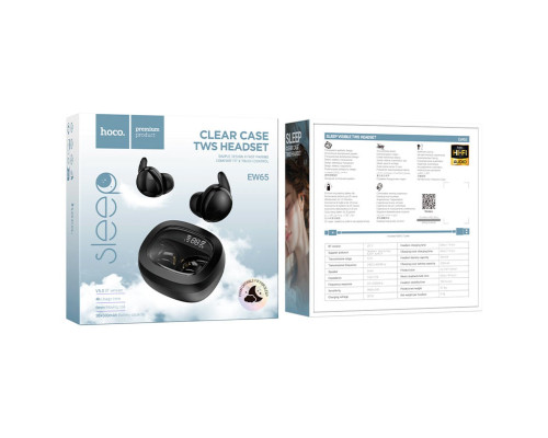 Навушники HOCO EW65 Shadow true wireless sleep BT headset Black (6942007623575)