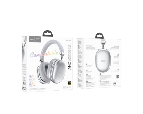 Бездротові навушники HOCO W35 Max Auspicious ANC noise reduction BT headphones Silver (6942007631297)