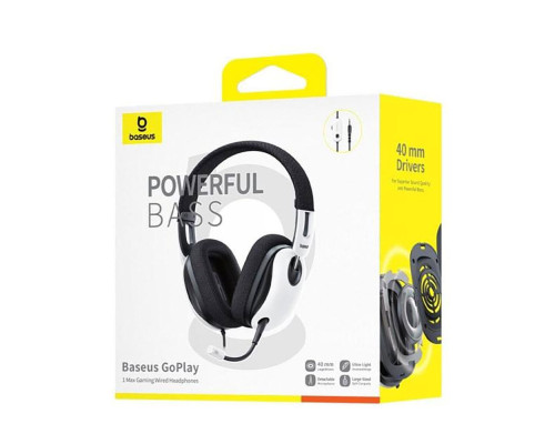 Бездротові навушники Baseus GoPlay 1 Max Gaming Wired Headphones OS Moon White (A00181002213-00)