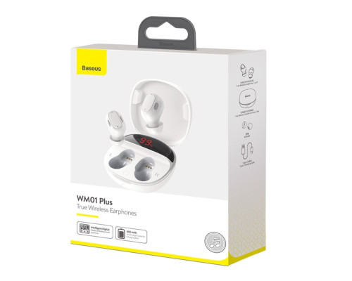 Бездротові навушники Baseus Encok True Wireless Earphones WM01 Plus White (NGWM010002)