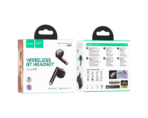Бездротові навушники HOCO EQ7 Snowflake true wireless BT headset Black (6942007617727)