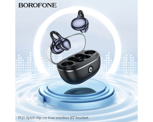 Бездротові навушники BOROFONE FQ5 Spirit clip-on true wireless BT headset Black (6941991117176)