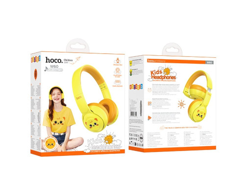 Навушники HOCO W60 Rhyme BT headphones for children Sun Yellow (6942007638555)
