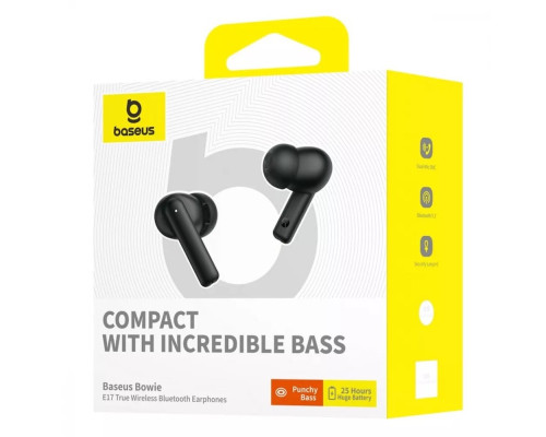 Бездротові навушники Baseus Bowie E17 True Wireless Bluetooth Earphones Cluster Black (A00072200113-Z1)
