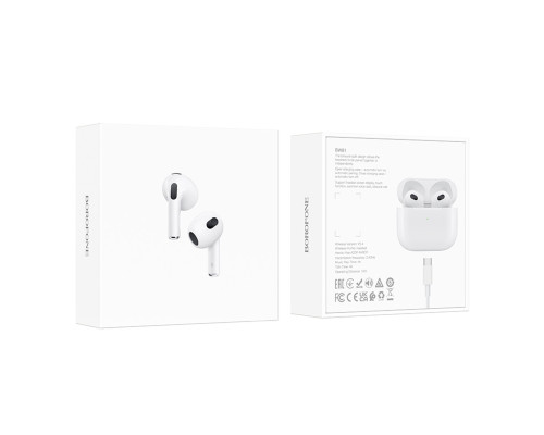 Бездротові навушники BOROFONE BW81 True wireless stereo headset White (6941991114953)