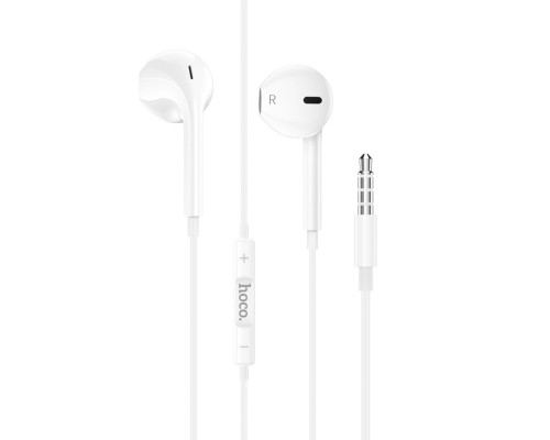 Навушники HOCO M101 Crystal joy wire-controlled earphones with microphone White (6931474782342)