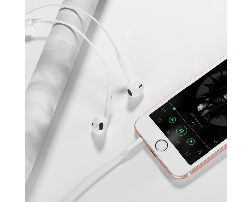 Навушники HOCO M101 Crystal joy wire-controlled earphones with microphone White (6931474782342)