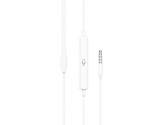 Навушники HOCO M101 Crystal joy wire-controlled earphones with microphone White (6931474782342)