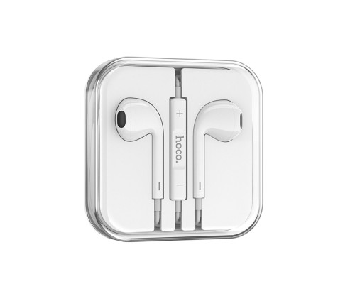 Навушники HOCO M101 Crystal joy wire-controlled earphones with microphone White (6931474782342)