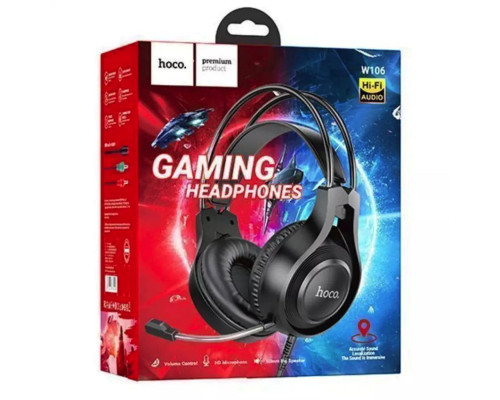 Навушники HOCO W106 Tiger gaming headset Black (6931474789297)