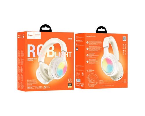 Бездротові навушники HOCO W48 Focus BT headphones Milky white (6942007618823)