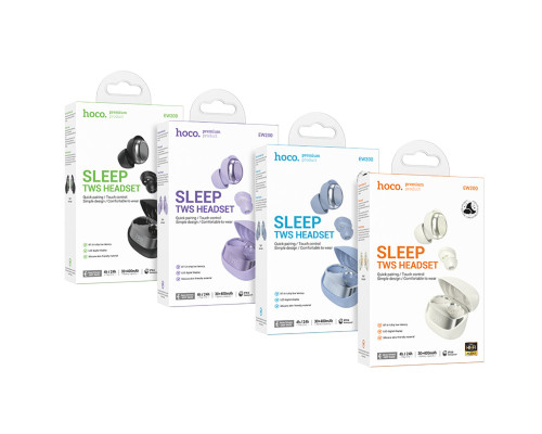 Навушники HOCO EW200 Elegant true wireless sleep BT headset Milky White (6942007632645)