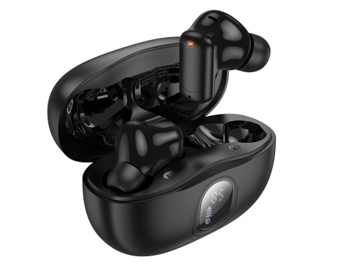 Бездротові навушники BOROFONE FQ4 Lighten true wireless ANC+ENC noise reduction BT headset Black (6941991117664)