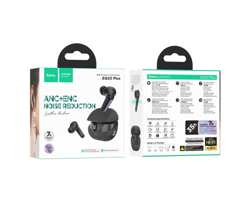 Бездротові навушники HOCO EQ23 Plus Duke Ⅱ true wireless ANC+ENC BT headset Black (6942007639293)