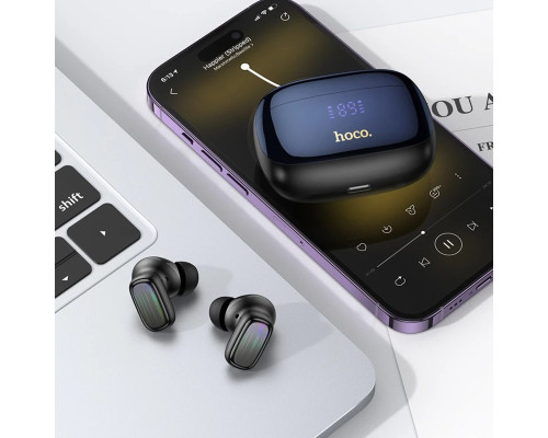 Бездротові навушники HOCO EQ20 Rhyme true wireless ANC+ENC noise reduction BT headset Black (6942007641319)