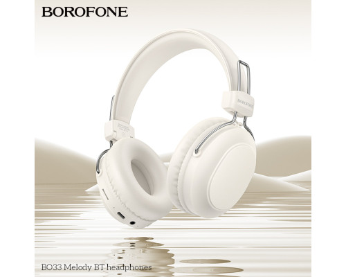 Бездротові навушники BOROFONE BO33 Melody BT headphones Milky White (6941991120091)