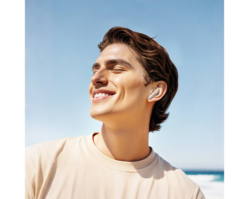 Бездротові навушники HOCO EQ21 Sandy true wireless ANC+ENC noise reduction touch screen BT headset Cloudy White (6942007647427)