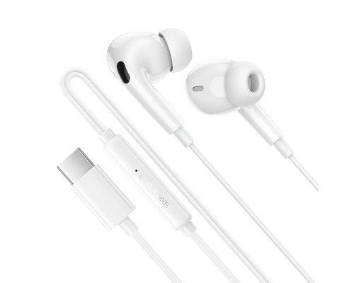 Навушники BOROFONE BM100 Pro Fuente universal digital earphones with microphone Type-C White (6941991121784)