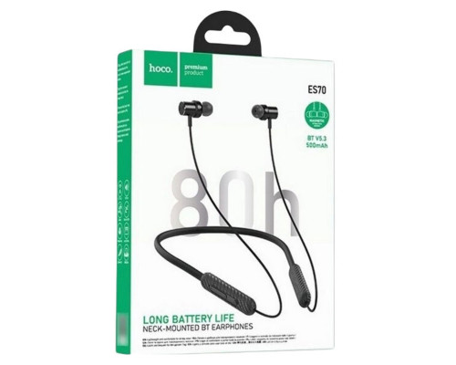 Бездротові навушники HOCO ES70 Armour neck-mounted BT earphones Black (6942007611602)
