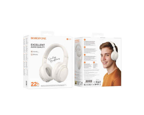 Бездротові навушники BOROFONE BO29 Fascinador BT headphones Milky white (6941991116049)