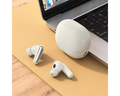 Бездротові навушники HOCO EQ23 Plus Duke Ⅱ true wireless ANC+ENC BT headset Milky White (6942007639309)