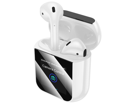 Бездротові навушники BOROFONE BW86 Brocade true wireless BT headset with touch screen White (6941991119484)