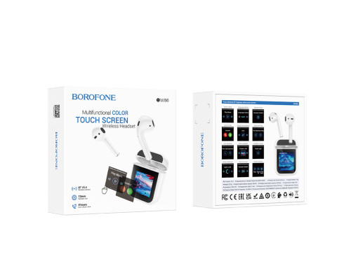 Бездротові навушники BOROFONE BW86 Brocade true wireless BT headset with touch screen White (6941991119484)