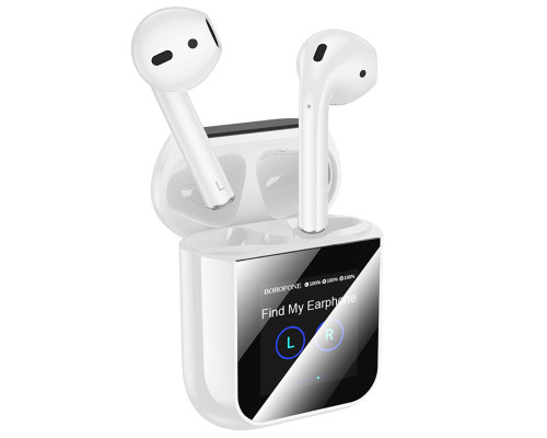 Бездротові навушники BOROFONE BW86 Brocade true wireless BT headset with touch screen White (6941991119484)