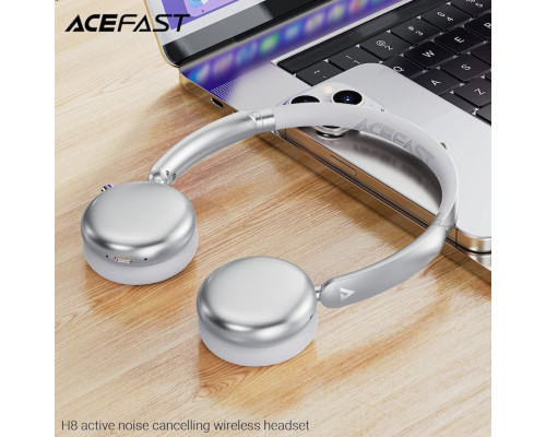 Бездротові навушники ACEFAST H8 active noise cancelling wireless headset Silver (6974316284291)