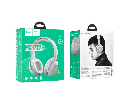 Бездротові навушники HOCO W33 Art sount BT headset Grey (6931474755094)