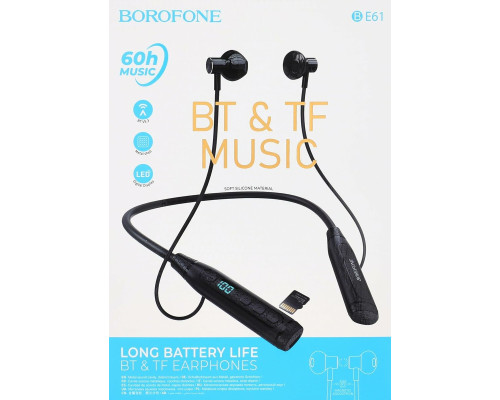 Навушники BOROFONE BE61 Traveller neckband BT earphones Black (BE61B)