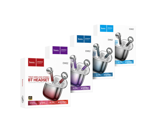 Навушники HOCO EW62 Glitter wireless BT headset Black glaze (6942007628334)