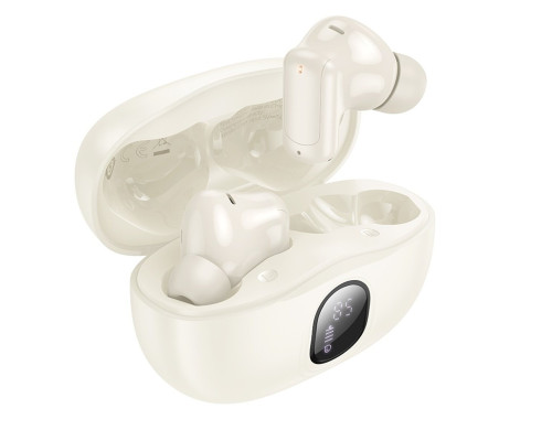 Бездротові навушники BOROFONE FQ4 Lighten true wireless ANC+ENC noise reduction BT headset Milky white (6941991117671)