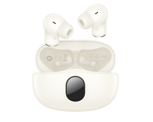 Бездротові навушники BOROFONE FQ4 Lighten true wireless ANC+ENC noise reduction BT headset Milky white (6941991117671)