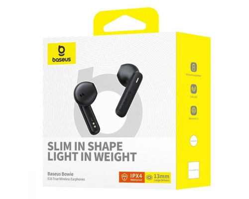 Бездротові навушники Baseus Bowie E16 True Wireless Earphones Cluster Black (A00061900113-01)