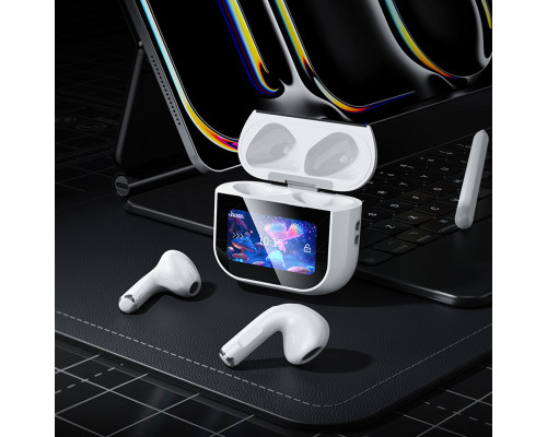 Бездротові навушники HOCO EW82 Sparkle true wireless touch screen BT headset White (6942007646529)