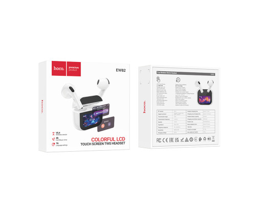 Бездротові навушники HOCO EW82 Sparkle true wireless touch screen BT headset White (6942007646529)