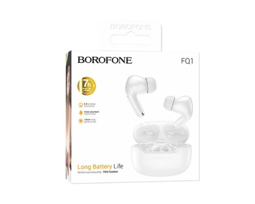 Бездротові навушники BOROFONE FQ1 Shine wireless BT headset White (6941991113291)