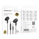 Навушники BOROFONE BM100 Pro Fuente universal earphones with microphone Black (6941991121753)
