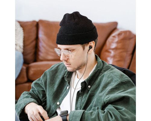 Навушники BOROFONE BM100 Pro Fuente universal earphones with microphone Black (6941991121753)